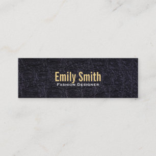 Leren faux (krokodil) mini visitekaartje