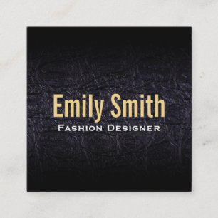 Leren faux (krokodil) vierkante visitekaartje