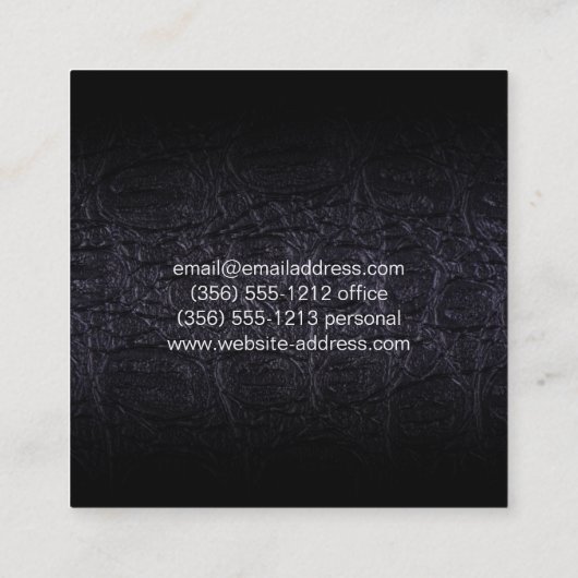 Leren faux (krokodil) vierkante visitekaartje (Achterkant)