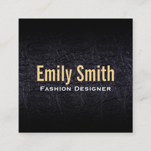 Leren faux (krokodil) vierkante visitekaartje (Voorkant)