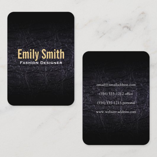 Leren faux (krokodil) visitekaartje (Voorkant / Achterkant)