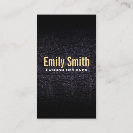 Leren faux (krokodil) visitekaartje (Voorkant)