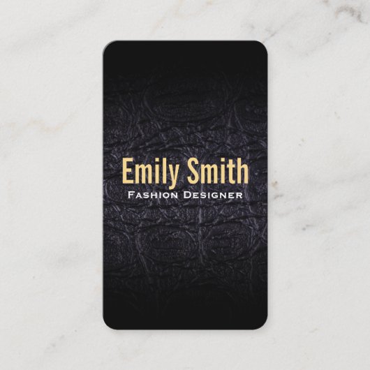 Leren faux (krokodil) visitekaartje (Voorkant)