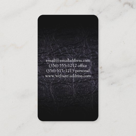 Leren faux (krokodil) visitekaartje (Achterkant)