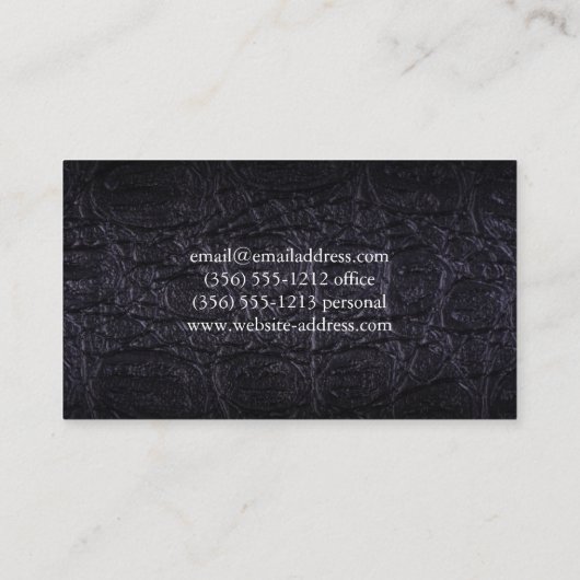 Leren faux (krokodil) visitekaartje (Achterkant)