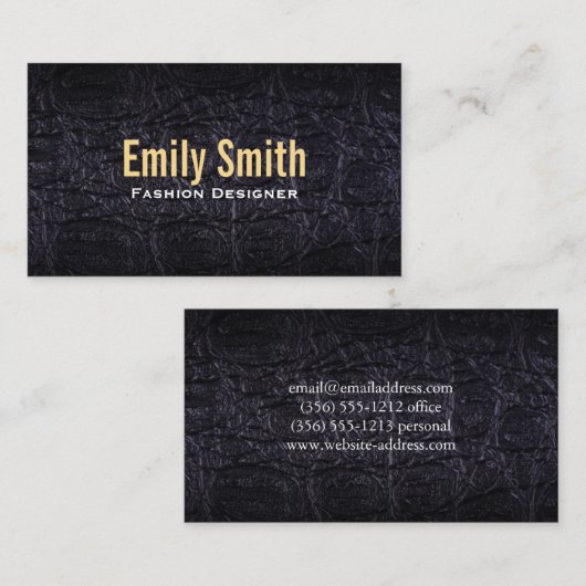 Leren faux (krokodil) visitekaartje (Voorkant / Achterkant)