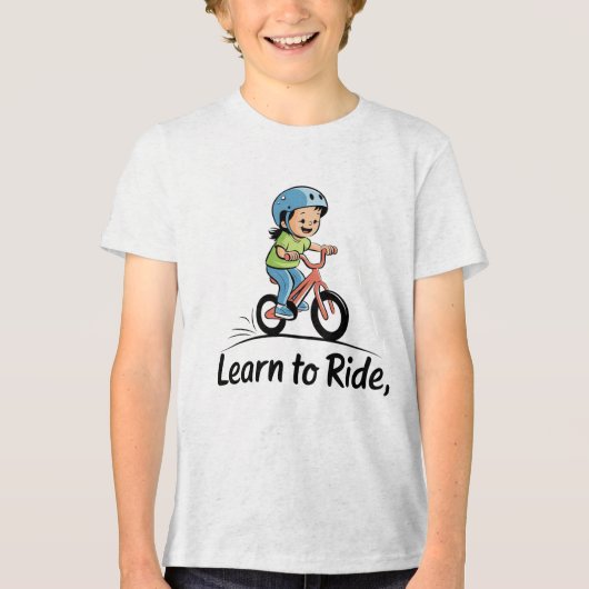 Leren fietsen Tri-Blend shirt (Voorkant)