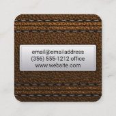 Leren gestikt vierkante visitekaartje (Achterkant)
