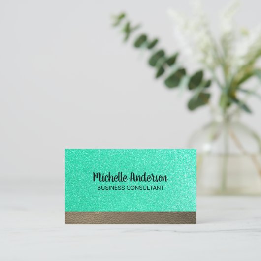 Leren Glitter Visitekaartje (Staand voorkant)