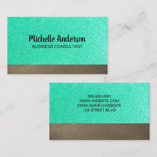 Leren Glitter Visitekaartje (Voorkant / Achterkant)