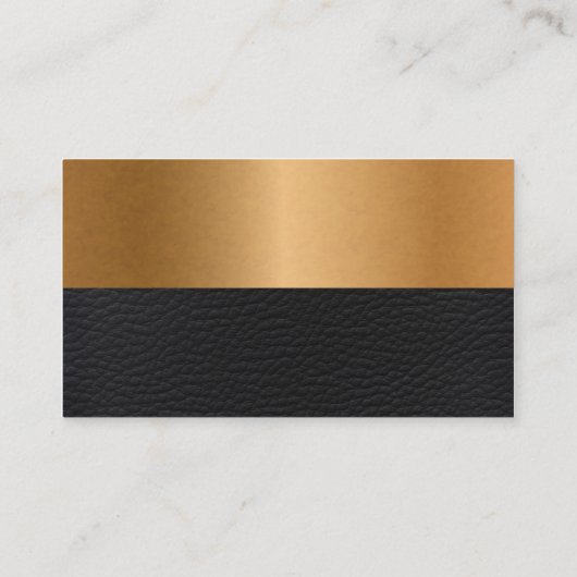 Leren | Gouden Metallic Kleurblok Visitekaartje (Achterkant)