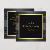 Leren Gouden Verjaardagsfeest voor Mannen van 50 j Kaart (Voorkant / Achterkant)