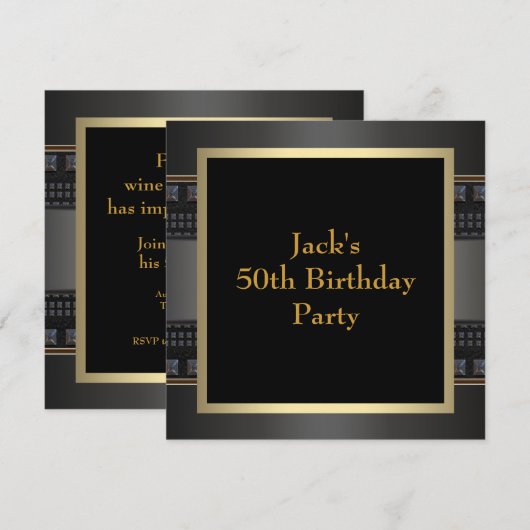 Leren Gouden Verjaardagsfeest voor Mannen van 50 j Kaart (Voorkant / Achterkant)