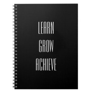 Leren, groeien, bereiken eenvoudig recept voor suc notitieboek