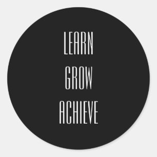 Leren, groeien, bereiken eenvoudig recept voor suc ronde sticker