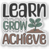 Leren, groeien, bereiken sticker (Voorkant)