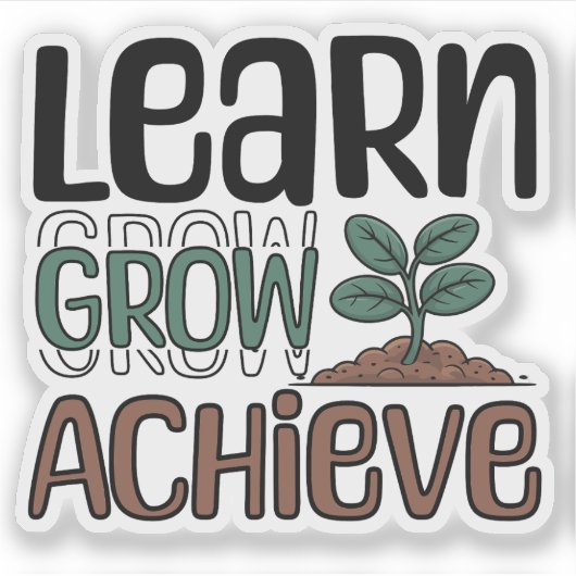 Leren, groeien, bereiken sticker (Voorkant)