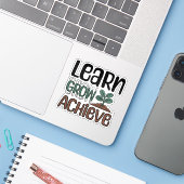 Leren, groeien, bereiken sticker (Laptop met iPhone)