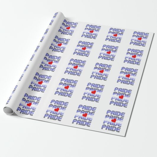 Leren Hart Retro Patroon Cadeaupapier (Uitgerold)