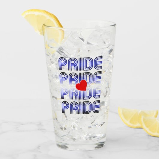 Leren Hart Retro Patroon Glas (Voorkant ijs)