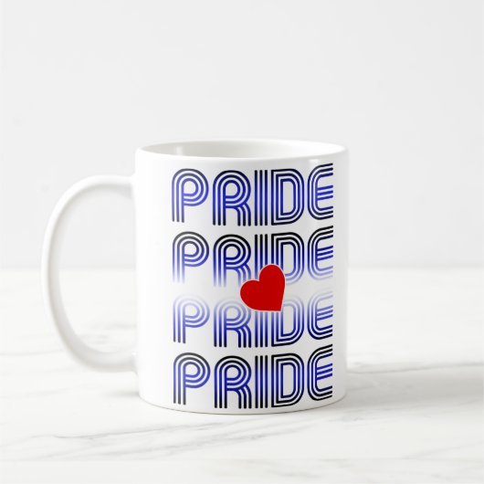 Leren Hart Retro Patroon Koffiemok (Links)