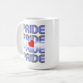 Leren Hart Retro Patroon Koffiemok (Voorkant links)