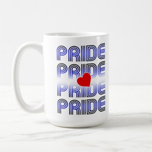 Leren Hart Retro Patroon Koffiemok (Links)
