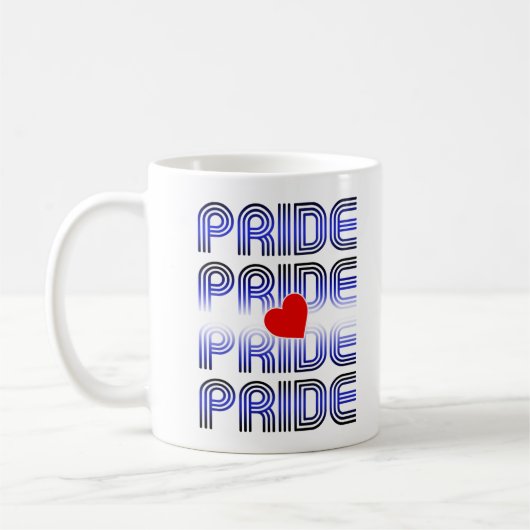 Leren Hart Retro Patroon Koffiemok (Links)