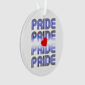 Leren Hart Retro Patroon Ornament (voorkant)