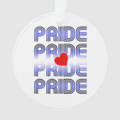 Leren Hart Retro Patroon Ornament (voorkant)