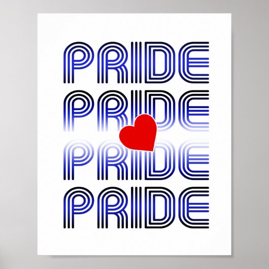 Leren Hart Retro Patroon Poster (Voorkant)