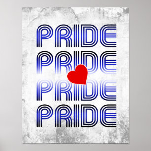 Leren Hart Retro Patroon Poster