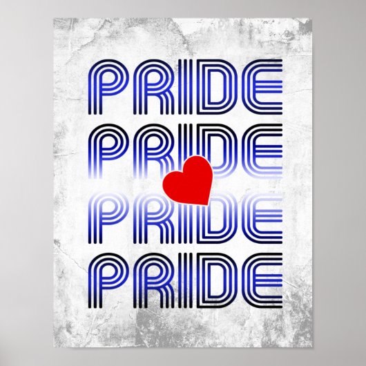 Leren Hart Retro Patroon Poster (Voorkant)