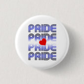 Leren Hart Retro Patroon Ronde Button 3,2 Cm (Voorkant)