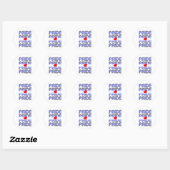 Leren Hart Retro Patroon Ronde Sticker (Vel)