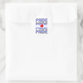 Leren Hart Retro Patroon Ronde Sticker (Tas)