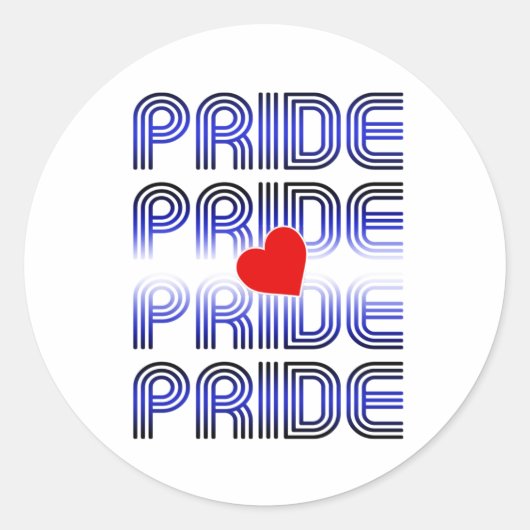 Leren Hart Retro Patroon Ronde Sticker (Voorkant)