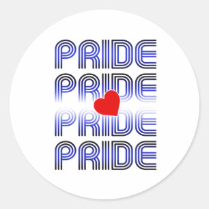 Leren Hart Retro Patroon Ronde Sticker