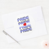 Leren Hart Retro Patroon Ronde Sticker (Envelop)
