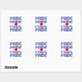 Leren Hart Retro Patroon Ronde Sticker (Vel)