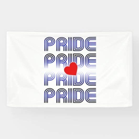 Leren Hart Retro Patroon Spandoek (Horizontaal)