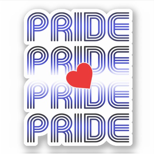 Leren Hart Retro Patroon Sticker (Voorkant)