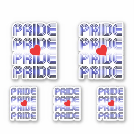 Leren Hart Retro Patroon Sticker (Voorkant)