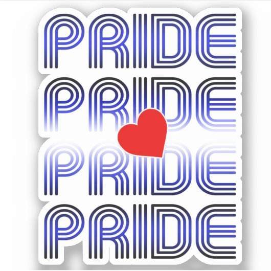 Leren Hart Retro Patroon Sticker (Voorkant)
