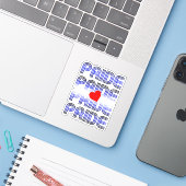 Leren Hart Retro Patroon Sticker (Laptop met iPhone)