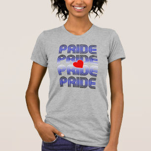 Leren Hart Retro Patroon T-shirt