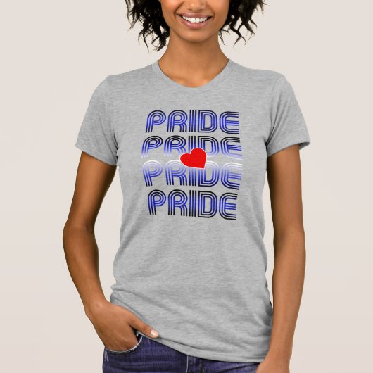 Leren Hart Retro Patroon T-shirt (Voorkant)