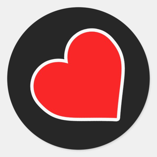 LEREN HART SYMBOOL 3D RONDE STICKER (Voorkant)