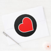 LEREN HART SYMBOOL 3D RONDE STICKER (Envelop)