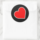 LEREN HART SYMBOOL 3D RONDE STICKER (Tas)